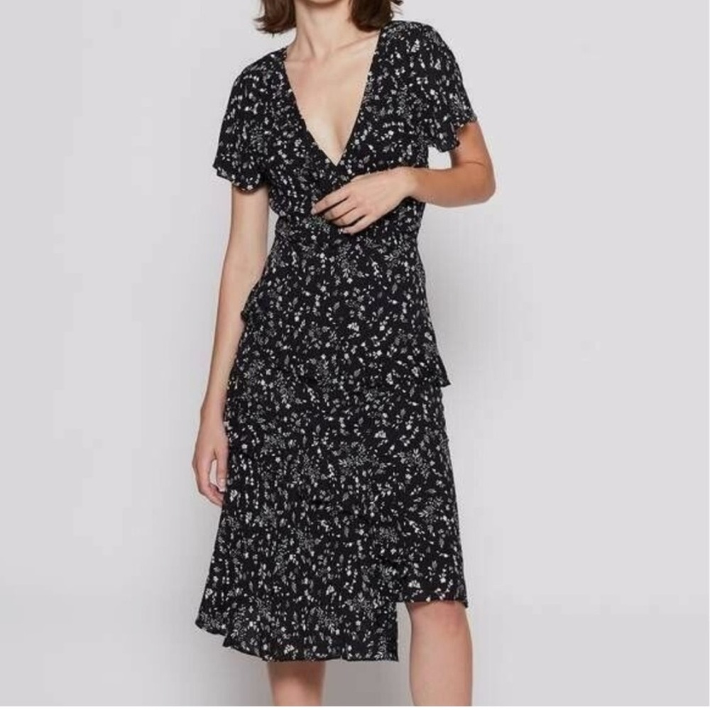 Joie Orita Black & White Floral Print Dress Size 2